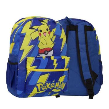 Imagem de Mochila Escolar Masculina Pokémon Pikachu Com Bolso Lateral - Toys 2U