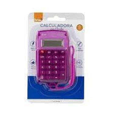 Imagem de Calculadora 8 digitos com cordão brw, Rosa