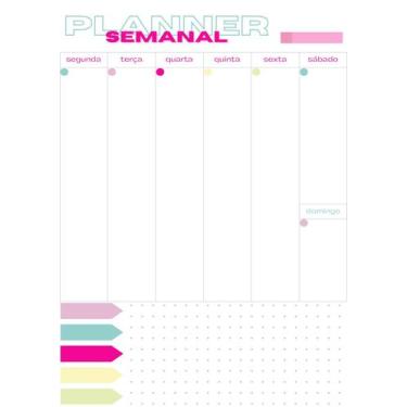 Imagem de Bloco Organização Planner Planejador Semanal A5 Permanente - 4811.pape