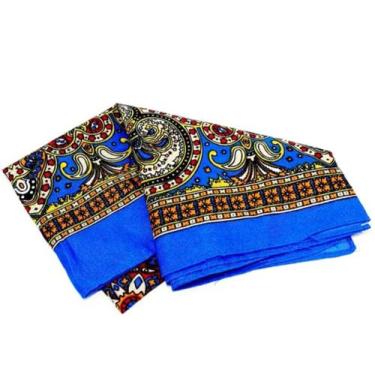 Imagem de Bandana Estampada Azul. Algodão. Comprar e Usar