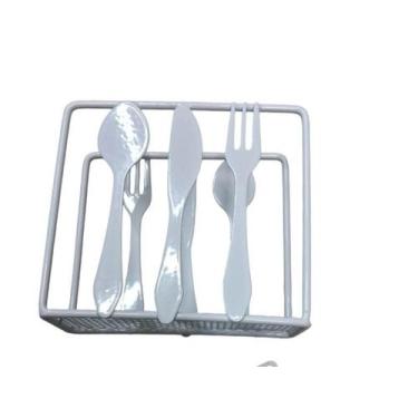 Imagem de Porta guardanapo 11,5x9,7cm metal branco - TopChef