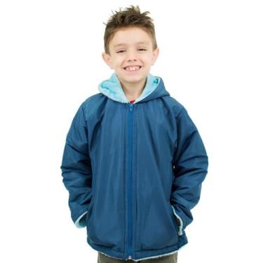 Imagem de Jaqueta Infantil Forrado Com Pelúcia grossa e capuz Inverno - BLACK SA
