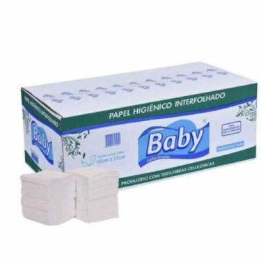 Imagem de Papel Higienico Interfolhado Folha Simples 100% Celulose Com 10000 Bab