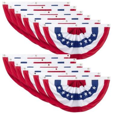 Imagem de Bandeira sanfonada Halovin 12 peças EUA patriótica 90 x 45 cm