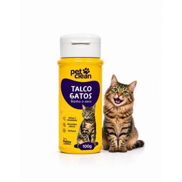 Imagem de Talco Banho A Seco Gatos Pet Clean 100g Neutraliza Odores