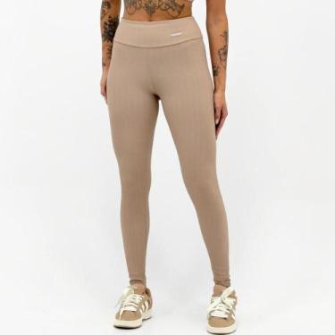 Imagem de Calça Rosa Bella Legging Canelada Feminina, P, Cappucino