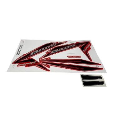 Imagem de Kit Jogo Adesivo Faixa Nxr Bros 150 2010 Ks Vermelho