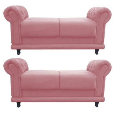 Imagem de Kit 02 Recamier Barcelona Suede Rose