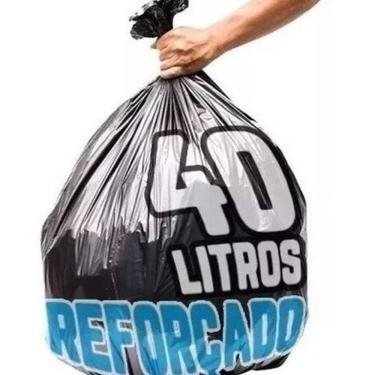Imagem de Saco De Lixo 40 Litros 100Un Preto Reforçado Mega