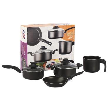 Imagem de Conjunto Panelas Antiaderente 4 Pçs Preto Prestige Marcolar