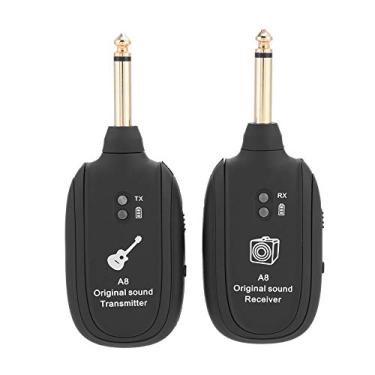 Imagem de Transmissor de guitarra, transmissor sem fio e receptor de guitarra digital com cabo de carregamento USB para teclado de violão de guitarra elétrica