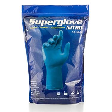 Imagem de Luva Nitrílica Antialérgica Super Glove Azul Ambidestra Pacote com 25 Pares - Super Safety