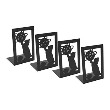 Imagem de Suporte para livros em metal, arrumação organizada, estrutura metálica, cantos mais lisos, suporte para livros de escritório.