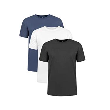 Imagem de Kit 3 Camisetas 100% Algodão (marinho, Branco, Preto, P)
