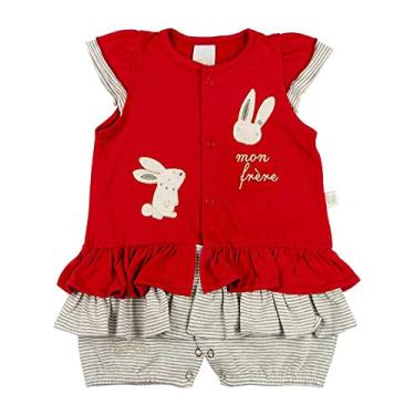 Imagem de Macacão Bebê Cotton-Listrado Catalina Coelhos - Vermelho P