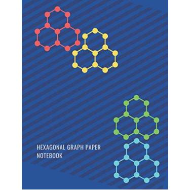 Imagem de Caderno de papel gráfico hexagonal: misturado, alternando páginas hexagonais de 1/4 e 1/8 para química, bioquímica, mapas, RPG, 128 páginas numeradas mais índice de conteúdo, 8,5 x 11, Vol. 3