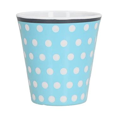 Imagem de Copo de leite, copo de água para beber imitação de porcelana copo resistente a quedas 260 ml para restaurante para casa (pontos azul claro)