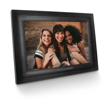 Porta Retrato Digital Multilaser Wi-Fi LCD 7 Pol. Touch USB/SD Preto - SP303 SP303