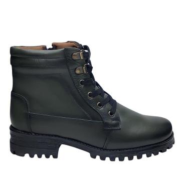 Imagem de Coturno Couro Tratorado Cor Verde Militar