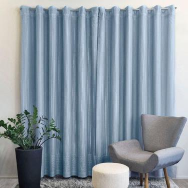 Imagem de Cortina Renda Azul Clássica Olímpia 3,50x2,20m - Interlar