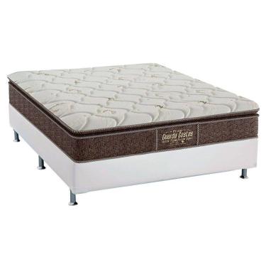 Imagem de  Cama Box Casal: Colchão Ortopédico Probel Guarda Costas Extra Firme + Base CRC Courano White(138x188)