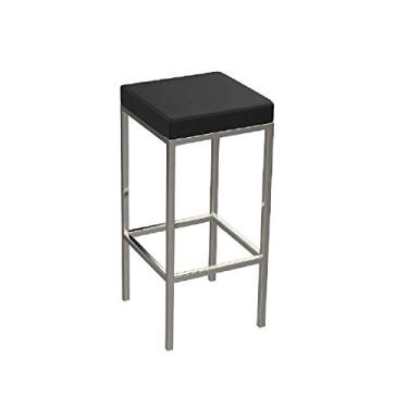 Imagem de Banqueta Cozinha Cromada Quadrada Berlim Alta 70cm Flape