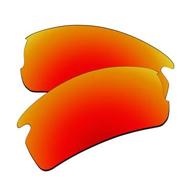 Imagem de EZReplace Lentes de reposição para óculos de sol Oakley Flak 2.0 OO9295 (lentes polarizadas) - Serve para armação Oakley Flak 2.0 (vermelho fogo)