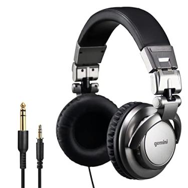 Imagem de Fones de ouvido profissionais Gemini com fio para DJ – Fones de ouvido de estúdio para produção musical, podcasting, gravação e mixagem – Drivers de 57 mm, traseira fechada, adaptador de 6 mm – Uso em