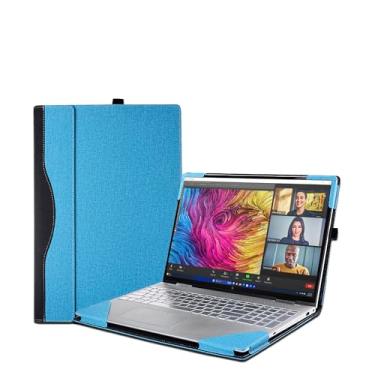 Imagem de Capa para laptop HP Envy x360 2 em 1 laptop 16-ad 16z-ad 16-ac 16t-ac e para HP Zbook Firefly 16 polegadas G11, bolsa protetora de couro PU separável acessórios com ventilação térmica (azul claro)