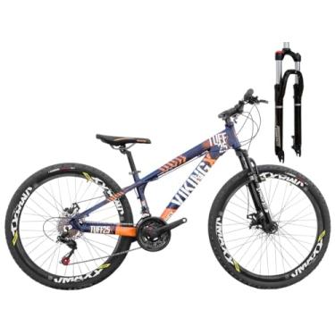 Imagem de Bicicleta Aro 26 VikingX Tuff25 21 Marchas Freerider Aros Vmaxx Freio a Disco com Suspensão de 100mm com Trava no Ombro,Roxo Laranja