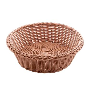 Imagem de Cesta Redonda de Rattan Plástico 21cm x 7cm - Lyor