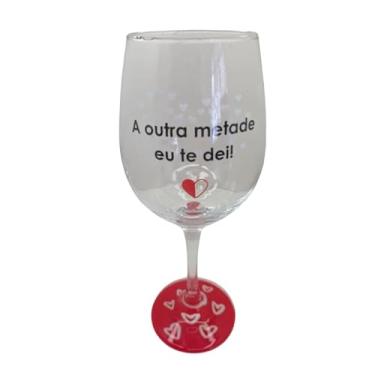 Imagem de META ATACADO, Taça Frase Namorados Amor Casal Personalizada Vinho 490ml