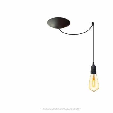 Imagem de Pendente 2m cabo preto + soquete + canopla  - Trybo Design