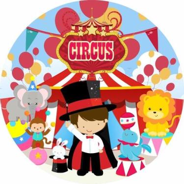 Imagem de Painel Festa Redondo C/ Elástico 1,50m Circo Vermelho - Fadrix