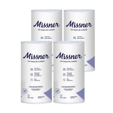 Imagem de Fita Microporosa Hipoalérgica Branca 10 cm x 4,5 m (MISSNER) - 04 Unid