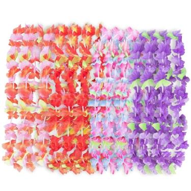 Imagem de Super Z Outlet Hawaiian Ruffled Colorful Luau Silk Flower Leis Necklaces for Island Theme Party (12 Pack)