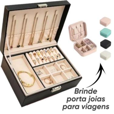 Imagem de Porta Joias Maleta + porta joia viagem com Chave Grande Para Casa ou V