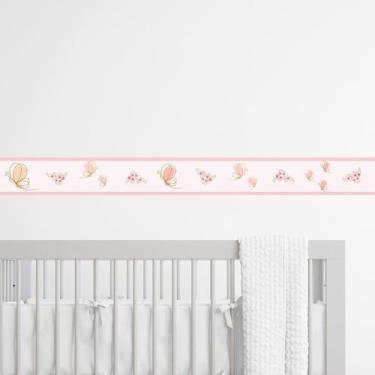 Imagem de Faixa Decorativa Borboleta Infantil quarto Bebê Adesivo de Parede - D.