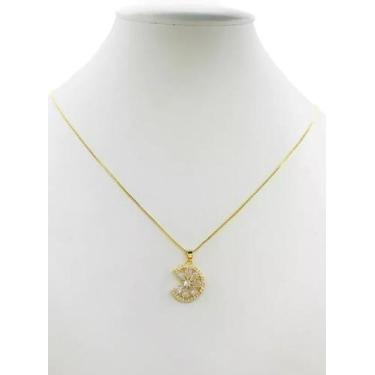 Imagem de Cordão Feminino 1mm Flor Pétalas Cravejado - Banhado a Ouro 18k - ToJo