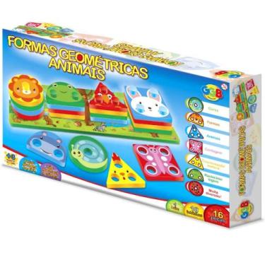 Imagem de Formas Geometricas Animais 16 Peças EVA Brinquedo Infantil - GGB Brinq