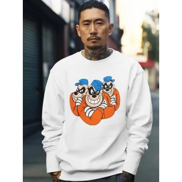 Imagem de Blusa De Frio Moletom Masculino Sem Capuz Careca Flanelado Algodão Met