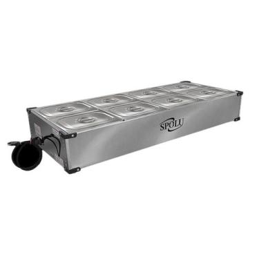 Imagem de Balcão Buffet Térmico Self Service Bancada 8 Cubas Aço Inox 220v Spolu