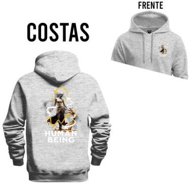 Imagem de Moletom Human Beig Canguru Com Capuz Tecido Macio - Nexstar, Cinza, M