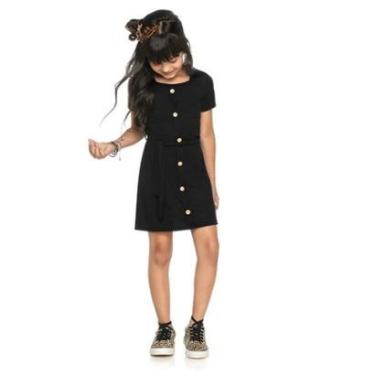 Imagem de Vestido Infantil Verão em Ribana Canelada, Preto - Kely & Kety-Feminino