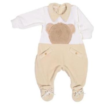 Imagem de Macacão Luxo Plush Bebê Menino Bordado Inverno Lessa B8885-Masculino