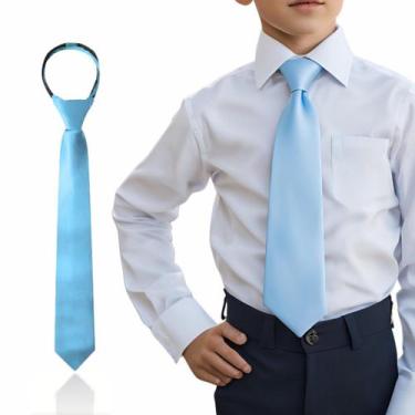 Imagem de Gravata Slim Social Com Nó Pronto E zíper Juvenil 6 a 16 Anos - ITUDEZ