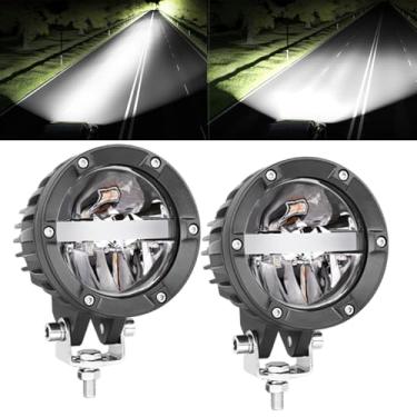 Imagem de Luze LED Pods, Auto Power Plus 2 peças 120 W Redondo Off Road Luzes de LED Feixe Baixo Alto Luzes de Condução Barra de Luz LED Cubo Spot Luzes para Off Road Caminhão ATV UTV SUV Barco