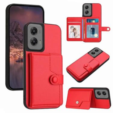Imagem de Moment Dextrad Capa para Moto G Stylus 5G 2024 com suporte para cartão, bloqueio de RFID, carteira de telefone com vários compartimentos, proteção interna de couro de camada dupla, capas com suporte