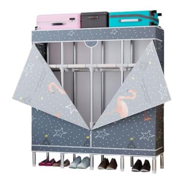 Imagem de Guarda-roupa Armário espaçoso portátil, guarda-roupa para casa, corpo inteiro, tecido, guarda-roupa temporário para quarto armário