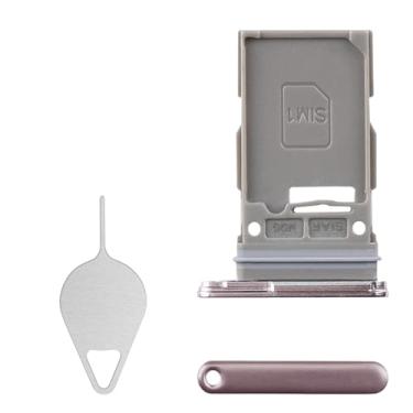 Imagem de BESJMYT Substituição da bandeja do cartão SIM para Samsung Galaxy S23 Ultra (versão SIM único) Adaptador de suporte de compartimento para cartão lavanda com ejetor de agulha para S23 Ultra SM-S918U